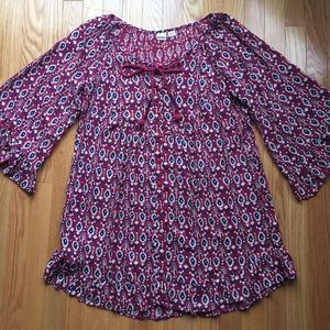 Roxy Juniors Blackbird Red Bud Paisley Ditsy Dress